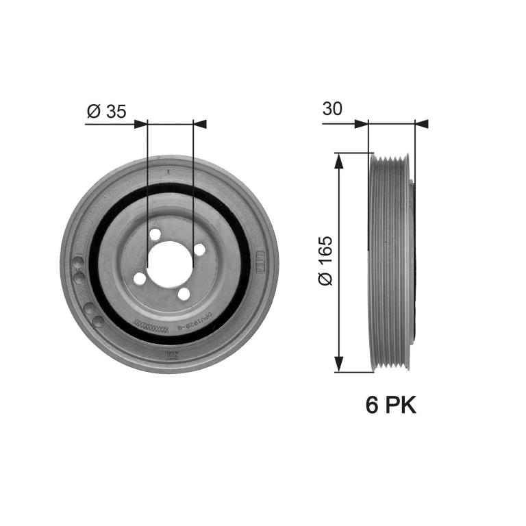 Poulie damper (Poulie de vilebrequin) GATES ref. TVD1032