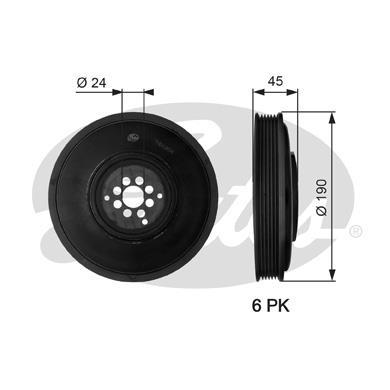 Poulie damper (Poulie de vilebrequin) GATES TVD1034