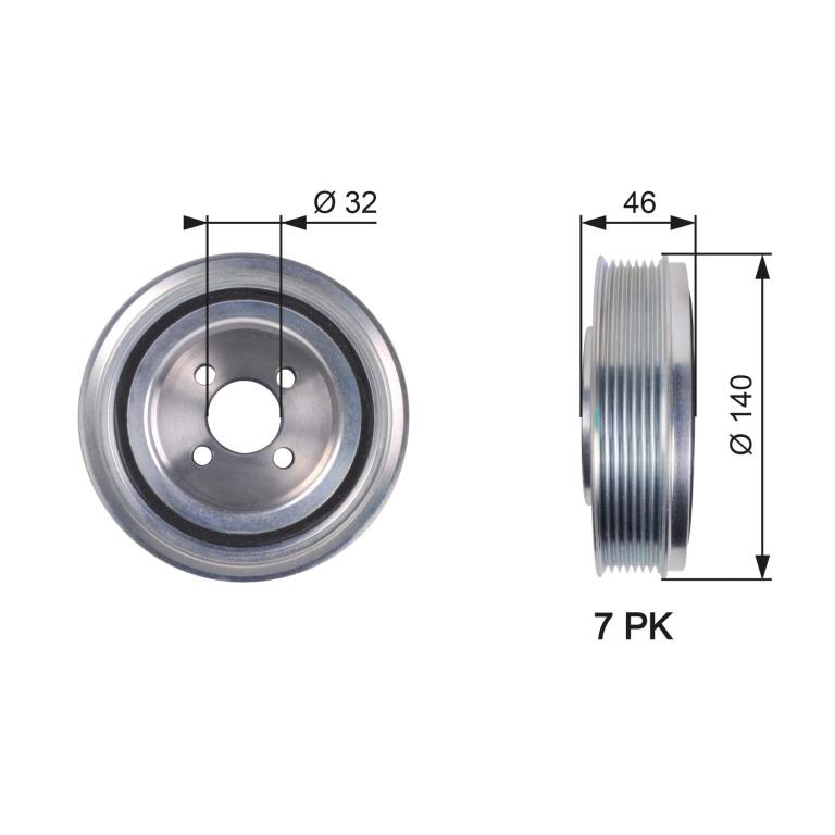 Poulie damper (Poulie de vilebrequin) GATES TVD1078