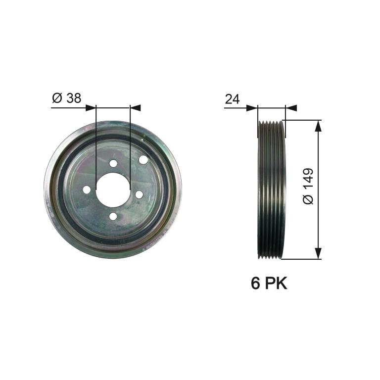 Poulie damper (Poulie de vilebrequin) GATES TVD1099