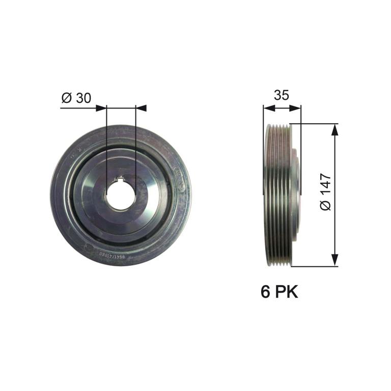 Poulie damper (Poulie de vilebrequin) GATES TVD1101