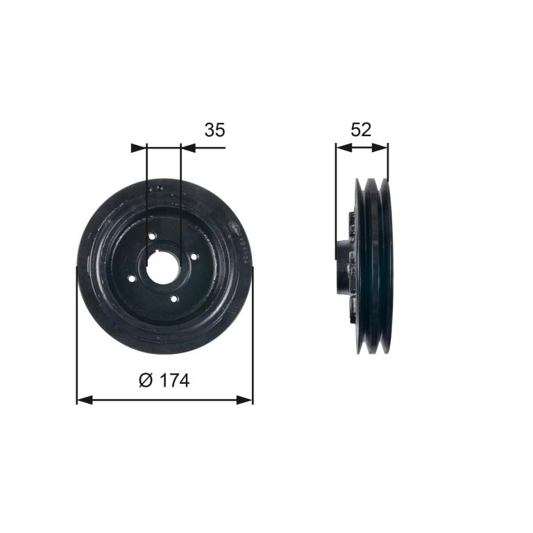 Poulie damper (Poulie de vilebrequin) GATES TVD1124
