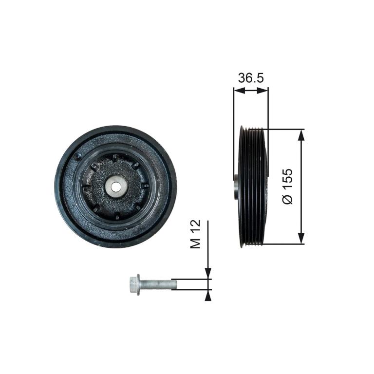 Poulie damper (Poulie de vilebrequin) GATES TVD1128A