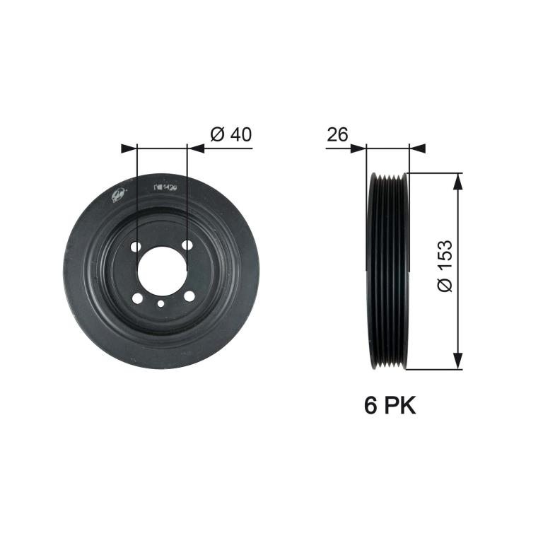 Poulie damper (Poulie de vilebrequin) GATES ref. TVD1129