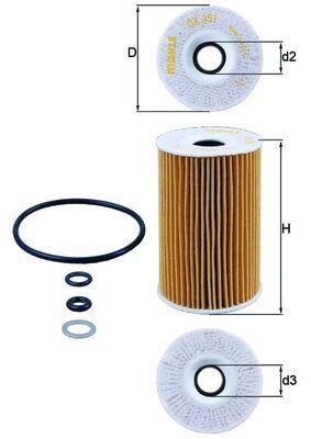 Filtro de aceite KNECHT FILTER ref. OX 351D