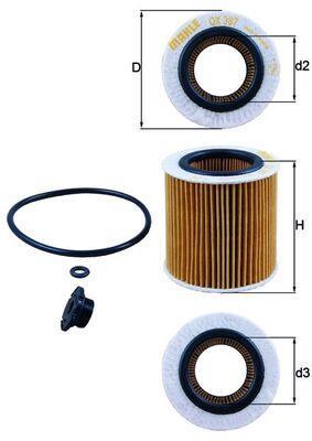Filtro de aceite KNECHT FILTER OX 387D1