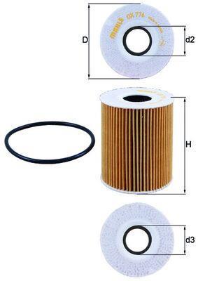 Filtre à huile KNECHT FILTER OX 776D