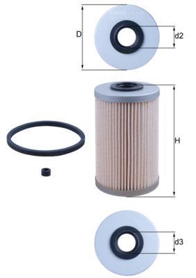 Filtre à carburant (Filtre à gasoil) KNECHT FILTER ref. KX 204D