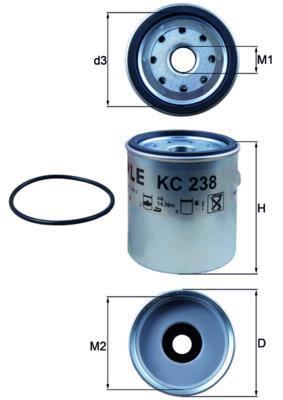 Filtro combustible KNECHT FILTER ref. KC 238D