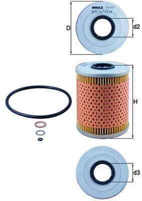 Filtro de aceite KNECHT FILTER ref. OX 187D