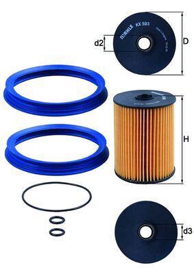 Filtre à carburant (Filtre à gasoil) KNECHT FILTER KX 503D