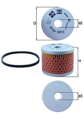 Filtre à carburant (Filtre à gasoil) KNECHT FILTER ref. KX 13D