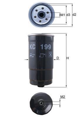 Filtre à carburant (Filtre à gasoil) KNECHT FILTER ref. KC 199