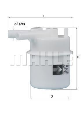 Filtre à carburant (Filtre à gasoil) KNECHT FILTER ref. KL 206
