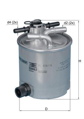 Filtre à carburant (Filtre à gasoil) KNECHT FILTER ref. KL 404/16
