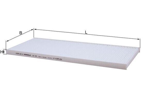 Filtre d'habitacle (Filtre à pollen) KNECHT FILTER 76417729 - ref. LA 34