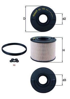 Filtre à carburant (Filtre à gasoil) KNECHT FILTER KX 192D