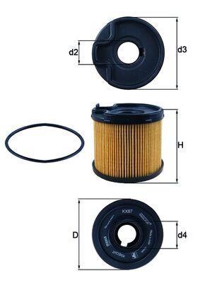 Filtre à carburant (Filtre à gasoil) KNECHT FILTER ref. KX 87D