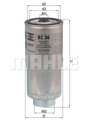 Filtre à carburant (Filtre à gasoil) KNECHT FILTER ref. KC 36