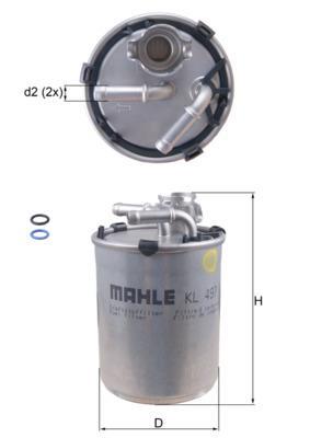 Filtre à carburant (Filtre à gasoil) KNECHT FILTER ref. KL 497D
