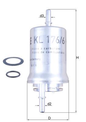 Filtro combustible KNECHT FILTER ref. KL 176/6D