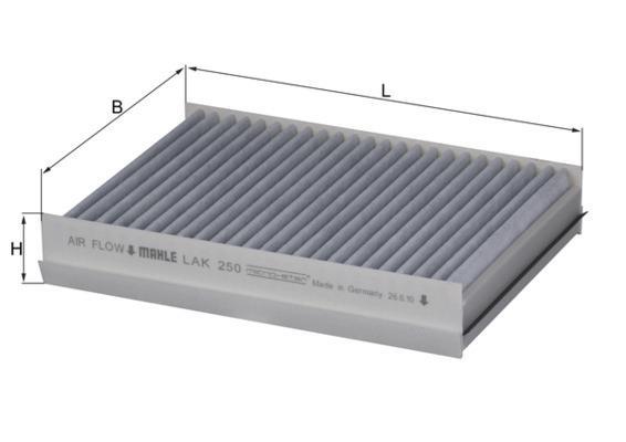 Filtre d'habitacle (Filtre à pollen) KNECHT FILTER 76787147 - ref. LAK 250