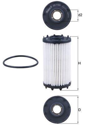 Filtro de aceite KNECHT FILTER ref. OX 1184D