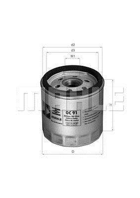 Filtro de aceite KNECHT FILTER ref. OC 91D1