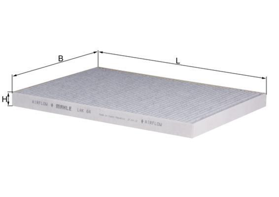 Filtre d'habitacle (Filtre à pollen) KNECHT FILTER 76888101 - ref. LAK 64