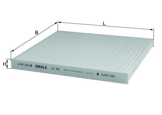 Filtre d'habitacle (Filtre à pollen) KNECHT FILTER 76418149 - ref. LA 60