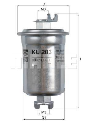 Filtre à carburant (Filtre à gasoil) KNECHT FILTER ref. KL 203
