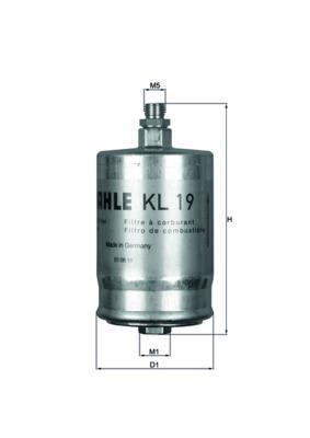 Filtre à carburant (Filtre à gasoil) KNECHT FILTER ref. KL 19
