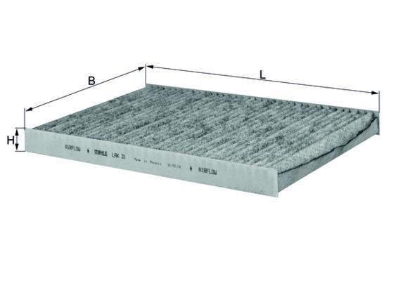 Filtre d'habitacle (Filtre à pollen) KNECHT FILTER 76888846 - ref. LAK 31