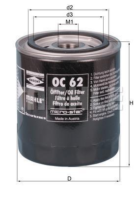 Filtro de aceite KNECHT FILTER OC 62