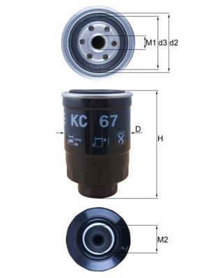 Filtre à carburant (Filtre à gasoil) KNECHT FILTER ref. KC 67