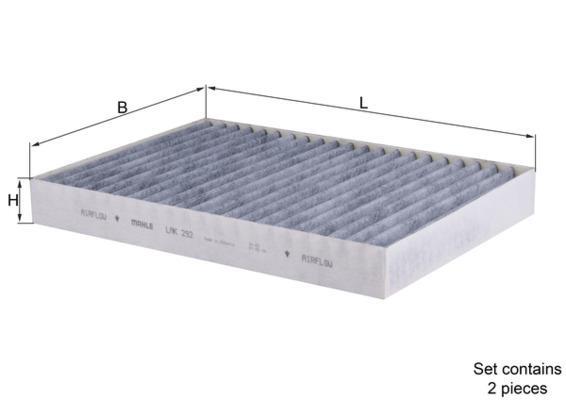 Filtre d'habitacle (Filtre à pollen) KNECHT FILTER 70325568 - ref. LAK 292/S