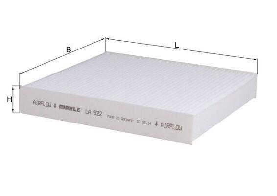 Filtre d'habitacle (Filtre à pollen) KNECHT FILTER 72347796 - ref. LA 922