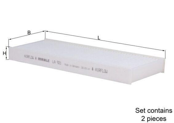 Filtre d'habitacle (Filtre à pollen) KNECHT FILTER 72352910 - ref. LA 921/S