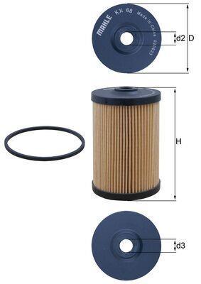 Filtro de combustível KNECHT FILTER KX 68D