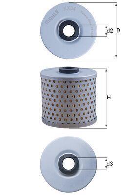 Filtre à carburant (Filtre à gasoil) KNECHT FILTER KX 34
