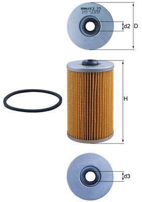 Filtre à carburant (Filtre à gasoil) KNECHT FILTER ref. KX 35