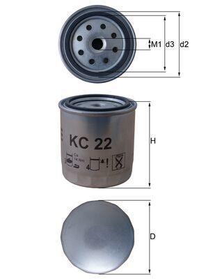 Filtre à carburant (Filtre à gasoil) KNECHT FILTER ref. KC 22