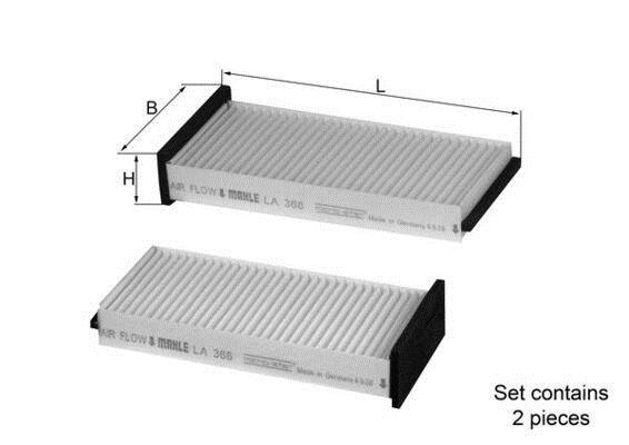 Filtre d'habitacle (Filtre à pollen) KNECHT FILTER 70353868 - ref. LA 366/S