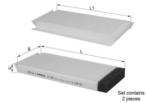 Filtre d'habitacle (Filtre à pollen) KNECHT FILTER 70371476 - ref. LA 450/S