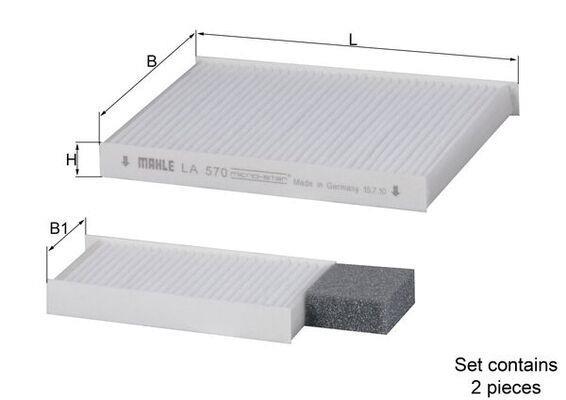 Filtre d'habitacle (Filtre à pollen) KNECHT FILTER 70520514 - ref. LA 570/S