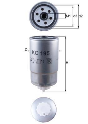 Filtre à carburant (Filtre à gasoil) KNECHT FILTER ref. KC 195
