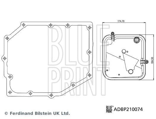 Filtro de óleo da transmissão automática Blue Print ADBP210074