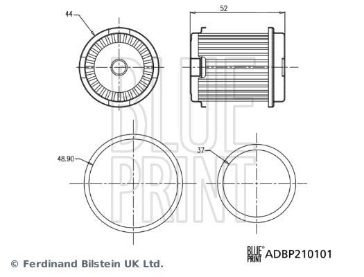Filtro hidráulico, caixa de velocidades automática Blue Print ref. ADBP210101