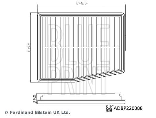 Filtro de aire (de coche) Blue Print ref. ADBP220088