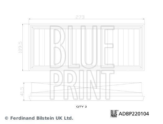 Kit de filtros de aire Blue Print ref. ADBP220104